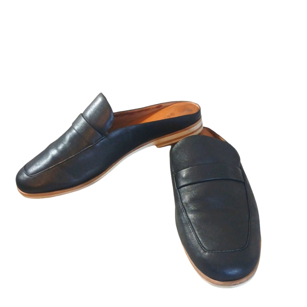 Gentle Souls Backless Loafers Everett Black Leather Mule Comfort Shoes sz 8.5